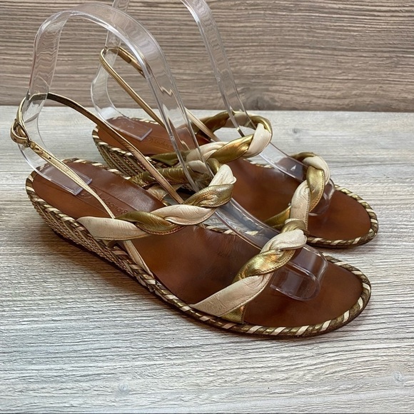 Vintage Bologna & Figli strappy twisted metallic chain designed sandals size 7 - Picture 2 of 12